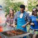 Draagbare opvouwbare stalen houtskoolbarbecue Oak Verkoop