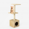 Kattenkrabpaal met 2 verdiepingen, diverse slaapplekken en sisal zuil 95 cm Pixiebob Model