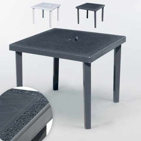 Set van 12 vierkante polyrotan tafels 90x90cm Grand Soleil Gruvyer Aanbieding
