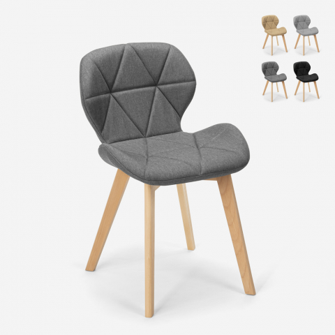 Nordic design stoel houten poten stof keuken bar restaurant Whale Aanbieding