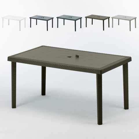 Voorraad aanbieding 12 stuks polyrattan rechthoekige tafels 150x90 Grand Soleil Boheme