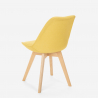 Chaise de cuisine et bar design nordique en bois et tissu avec coussin Dolphin 