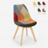 Chaise de cuisine et bar design nordique en bois et tissu avec coussin Dolphin Choix