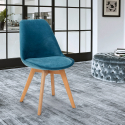 Scandinavisch design houten stoel met fluwelen stof Dolphin Lux Catalogus
