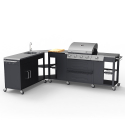 Barbecue barbecue gaz inox 4 + 1 brûleurs étagères évier Mustard Remises