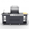 Barbecue à gaz en inox 4 + 1 brûleurs avec évier et étagères Tartara Catalogue