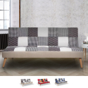 Modern design 3-zits slaapbank Kolorama in patchwork stof Afmetingen