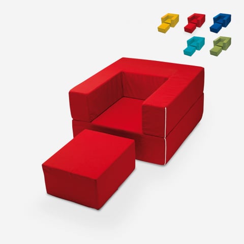 Fauteuil modulable design modulable avec méridienne lit en tissu Free Sofa