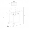 RVS barbecue gas BBQ met 3 branders en opklapbare planken Romesco Kortingen