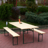 Inklapbare biertafel 220x80 cm set met 2 banken voor picknick of tuinfeesten Oletan Korting