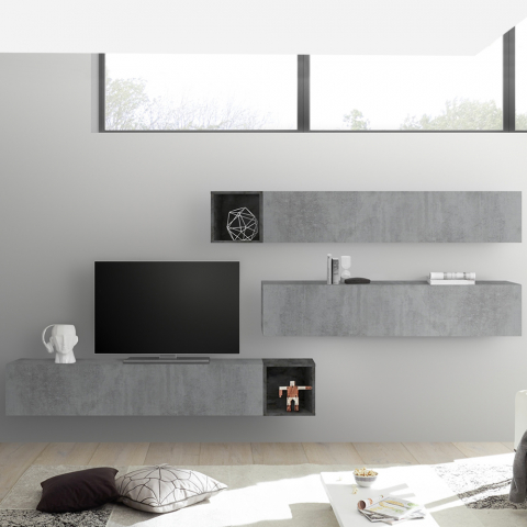 Système mural et meuble TV de salon design modulaire moderne Infinity 99