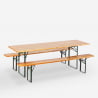 Inklapbare biertafel 220x80 cm set met 2 banken voor picknick of tuinfeesten Oletan Aanbieding