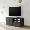 Moderne TV-meubel met zijdeuren schuiflade en open vak Dama Korting