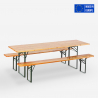 Inklapbare biertafel 220x80 cm set met 2 banken voor picknick of tuinfeesten Oletan Verkoop