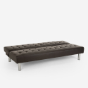 Canapé convertible 2 places clic-clac en similicuir inclinable design moderne Elly Remises