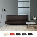 Canapé convertible 2 places clic-clac en similicuir inclinable design moderne Elly Promotion