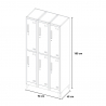 Armoires casiers 6 compartiments 90x45 H180 pour vestiaire Etna Light Caractéristiques