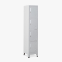 Metalen lockerkast 38x45x190 cm met 4 vakken en slot Stromboli Light Aanbod