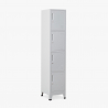 Metalen lockerkast 38x45x190 cm met 4 vakken en slot Stromboli Light Aanbod