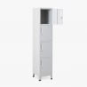 Metalen lockerkast 38x45x190 cm met 4 vakken en slot Stromboli Light Aanbieding