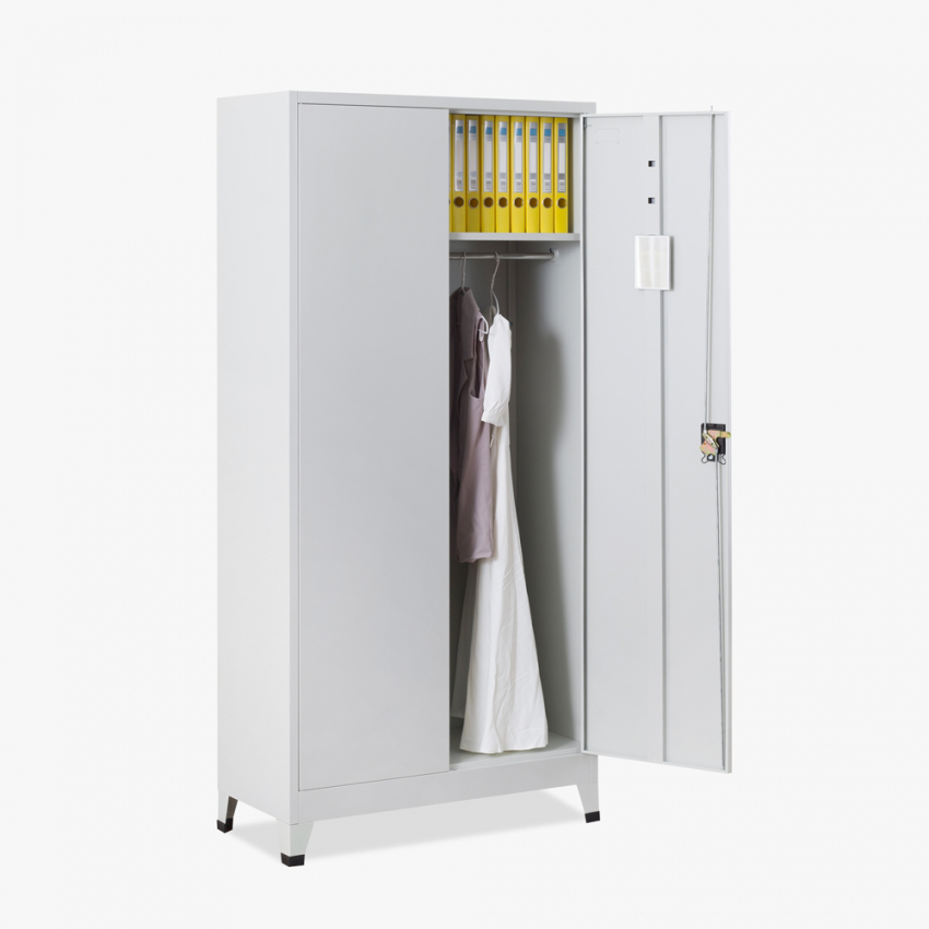Documentenkast met 2 metalen deuren met slot 90x40x180 cm Vesuvio Light Aanbieding Documentenkast met 2 metalen deuren met slot 90x40x180 cm Vesuvio Light Aanbieding