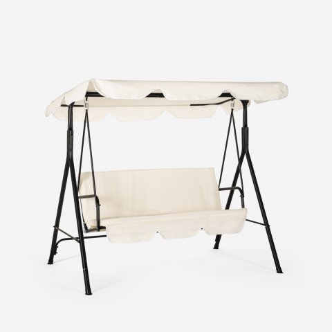 Balancelle de jardin 3 places toit en acier tissu imperméable Roll