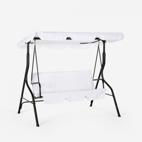 Balancelle de jardin terrasse 3 places en acier avec tissu et toit imperméable Yaw Promotion