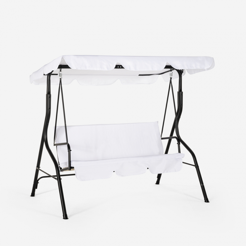 Balancelle de jardin terrasse 3 places en acier avec tissu et toit imperméable Yaw Promotion Balancelle de jardin terrasse 3 places en acier avec tissu et toit imperméable Yaw Promotion