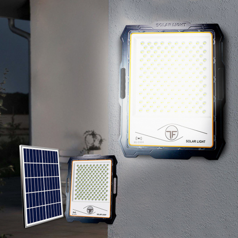 Projecteur LED portable 600W panneau solaire 3000 lumens télécommande Inluminatio XXL Promotion