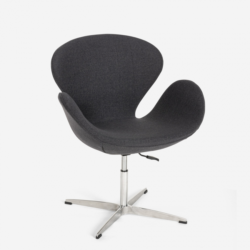 Moderne draaibare design bureaustoel fauteuil in grijze stof Robin Aanbieding Moderne draaibare design bureaustoel fauteuil in grijze stof Robin Aanbieding