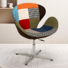 Fauteuil patchwork pivotant de salon style design moderne Stork 