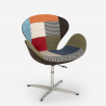 Fauteuil patchwork pivotant de salon style design moderne Stork 