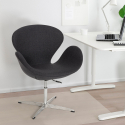 Fauteuil de bureau et salon pivotant design moderne gris Robin Offre