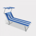 Professioneel strand ligbed Santorini Stripes met aluminium frame Aanbieding