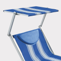 Professioneel strand ligbed Santorini Stripes met aluminium frame Aanbod