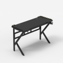 Ergonomisch carbon LED gaming bureau 120 x 60 cm koptelefoon- en bekerhouder Sportbot LED 120 Kortingen