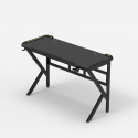 Ergonomisch carbon LED gaming bureau 120 x 60 cm koptelefoon- en bekerhouder Sportbot LED 120 Voorraad