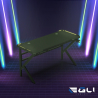 Ergonomisch carbon LED gaming bureau 120 x 60 cm koptelefoon- en bekerhouder Sportbot LED 120 Korting