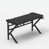 Ergonomische LED gaming bureau carbon 160 x 60 cm koptelefoon en bekerhouder Sportbot LED 160 Afmetingen