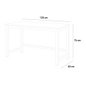 Bureau rectangulaire bois 120x60cm design blanc moderne Bridgewhite 120 