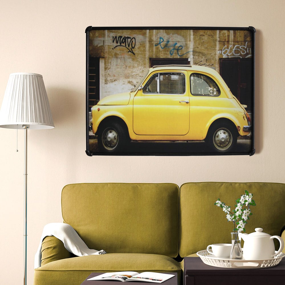 Cinquecento Picture Car Canvas Canvas Tubular Metal Frame 80x60cm