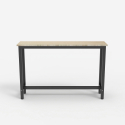 Entreetafel  120x40 cm van hout en zwart metaal Welcome Light Dark Afmetingen