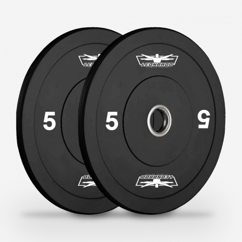 2 x 5 kg Olympische kunststof en staal halterschijven 50 mm Hanzo Aanbieding