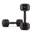 Set van 2 zeshoekige dumbbells halterset van rubber en staal 5 kg Goemon Aanbieding