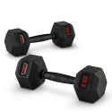 Set van 2 zeshoekige dumbbells halterset van rubber en staal 5 kg Goemon Verkoop