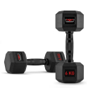 Set van 2 zeshoekige dumbbells halterset van rubber en staal 6 kg Goemon Aanbieding