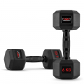 Set van 2 zeshoekige dumbbells halterset van rubber en staal 6 kg Goemon Aanbieding