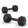 Set van 2 zeshoekige dumbbells halterset van rubber en staal 6 kg Goemon Verkoop