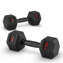 Set van 2 zeshoekige dumbbells halterset van rubber en staal 7 kg Goemon Verkoop