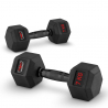 Set van 2 zeshoekige dumbbells halterset van rubber en staal 7 kg Goemon Verkoop